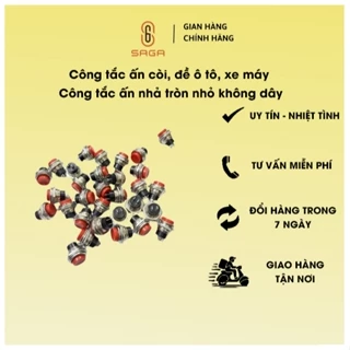 Công tắc ấn còi, đề ô tô, xe máy. Công tắc ấn nhả tròn nhỏ không dây.