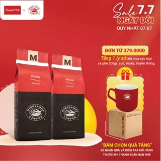 [NHẬN QUÀ KHI MUA TỪ 379K] Combo 2 gói Cà phê rang xay Moka Highlands Coffee 200g/gói