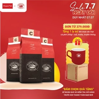 [NHẬN QUÀ KHI MUA TỪ 379K] Combo 3 gói Cà Phê Rang Xay Culi Highlands Coffee 200g/gói