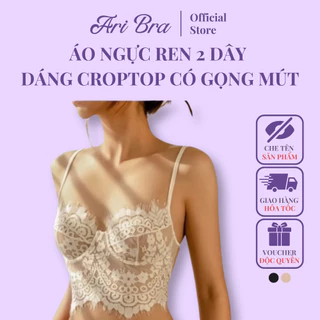 A83 Áo Ngực Ren Sexy Nâng Ngực 2 Dây Dáng Croptop Có Gọng Mút Kiểu Dáng Xuyên Khấu