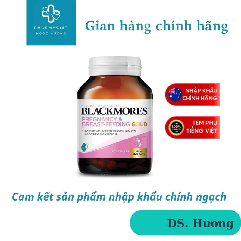 [NHẬP KHẨU CHÍNH HÃNG] Viên uống vitamin tổng hợp cho bà bầu và sau sinh blackmores pregnancy & breast feeding gold