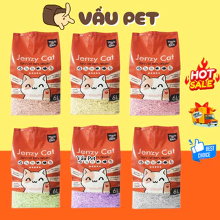 Cát Đậu Nành Vệ Sinh Mèo Tofu Jenzy Vẩu Pet Túi 6l (100% ORGANIC) - Cát Tofu Cho Mèo Hữu Cơ