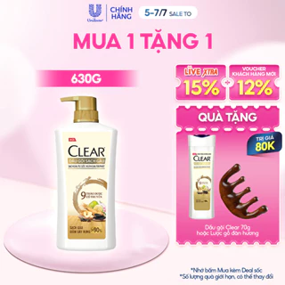 Dầu Gội CLEAR 9 Thảo Dược Cổ Truyền Sạch Gàu Giảm Gãy Rụng 630G