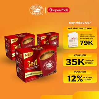 COMBO 3 HỘP CÀ PHÊ HOÀ TAN 3IN1 HIGHLANDS COFFEE - (20 gói x 3)