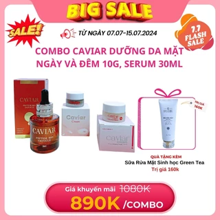 [Best seller] Combo 3 ( KEM ĐÊM CAVIAR 10g + KEM NGÀY BAKUCHIOL 10g + SERUM 30ml ) Dưỡng trắng , Tan thâm - Mờ nám