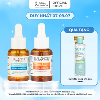 Combo trắng da căng mượt serum Vitamin C + serum Hyaluronic Balance Active Formula 30ml/ chai