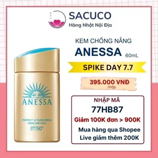 [Mẫu mới] Kem chống nắng Anessa 60ml Perfect UV Skincare nhật bản