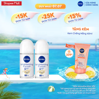 Bộ 2 Lăn Ngăn Mùi NIVEA Sáng Mịn | Mờ Thâm | Se Khít Lỗ Chân Lông (50 ml) - 81644