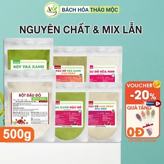 Bột Đậu Đỏ Bột Trà Xanh 100% Organic Đắp Mặt Nạ Tắm Trắng Nguyên Chất Bách Mộc