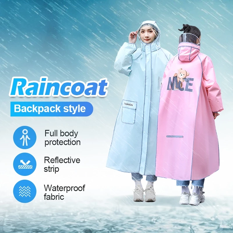 Áo mưa trong suốt Áo mưa thời trang có khoá kéo tiện lợi hình gấu Nice Cao Cấp Áo Mưa Đi Xe Máy