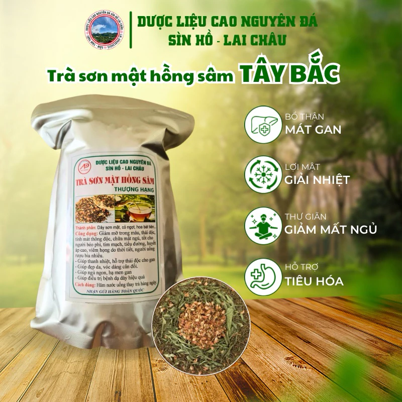 Trà sơn mật hồng sâm hàng loại 1, loại 2 Tây Bắc Lai Châu giúp ngủ ngon, thanh nhiệt (500g-1kg)