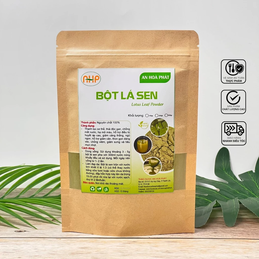 Bột lá sen nguyên chất 100g