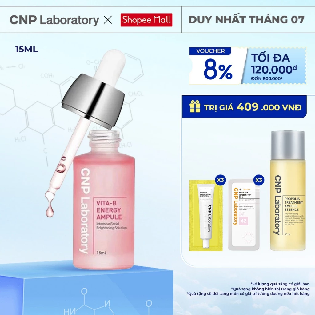 Tinh chất hồng Vitamin B làm sáng da CNP Laboratory Vita-B Energy Ampule 15ml