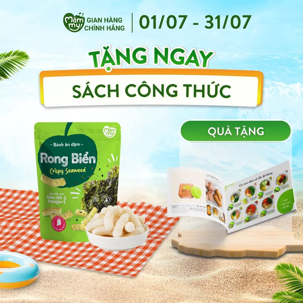 Bánh ăn dặm vị rong biển Mămmy giàu i-ốt và Omega-3 tan ngay trong miệng, dễ tiêu hóa 25 gram