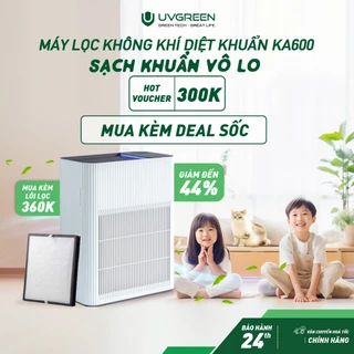 Máy Lọc Không Khí Diệt Khuẩn UVGREEN KA600 60m2 - UVC LED, Ion âm, HEPA H13 Lọc Sạch Bụi Mịn, Mùi, Khói, Bảo Hành 24T