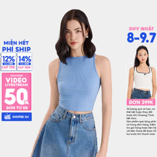 Áo thun croptop nữ MARC FASHION 3 lỗ cổ thuyền FALH061722