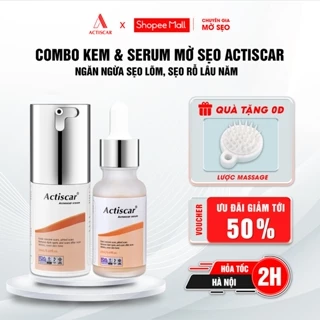 [Phương Trinh Jolie x Actiscar] Bộ Kem & Serum Xóa Sẹo Lõm Actiscar Mờ Sẹo Rỗ, Sẹo Thâm Mụn Lâu Năm Nhanh Chóng Tại Nhà