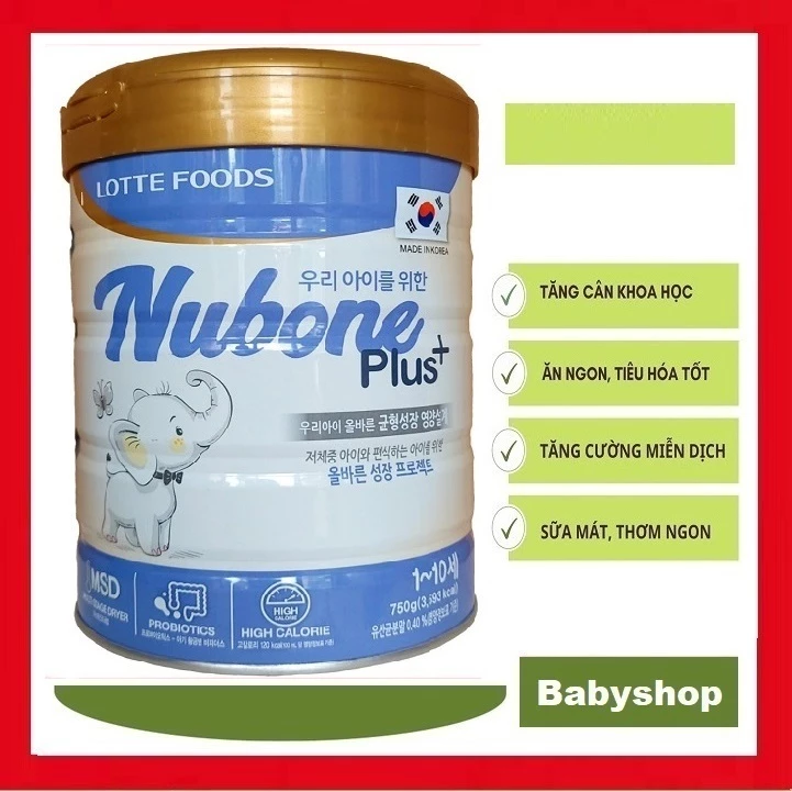 Sữa bột Nubone Plus+, Step 1,Step 2,  750g nhập khẩu nguyên lon từ Hàn Quốc.....: