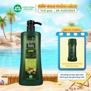 {Mua 1 tặng 1} Dầu gội dược liệu Nguyên Xuân Xanh dưỡng tóc 600ml - Tặng dầu gội Nguyên Vương lịch lãm 180ml