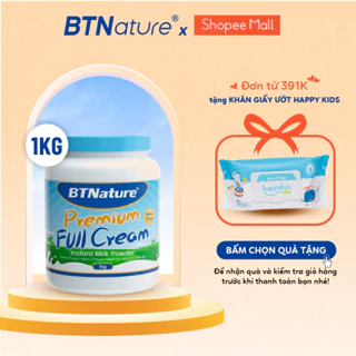 Sữa bột nguyên kem BTNature Bổ sung Canxi và Protein tăng chiều cao, hỗ trợ hệ miễn dịch - Cho bé 3 - 15 tuổi