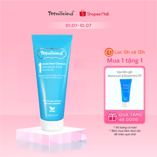 Sữa Rửa Mặt Teenilicious Acne Face Cleanser Sạch Mụn, Giảm Mụn Đầu Đen Phù Hợp Da Mụn & Nhạy Cảm 60g