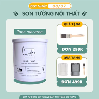 Sơn tường tone màu macaron | Lon sơn 1kg - Sơn nước nội thất cao cấp Loho-paint với tone màu macaron