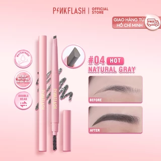 PINKFLASHBút Kẻ Lông Mày Dễ Tán Chống Nước Giữ Màu Lên Đến 8 Tiếng Tích Hợp Đầu Cọ Chải Tiện Dụng30g