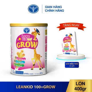 Lon sữa Leankid 100+ Grow 400g - Dinh dưỡng hỗ trợ phát triển chiều cao