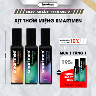 [MUA 1 TẶNG 1 FULLSIZE] Xịt Thơm Miệng Kissing Spray Smartmen 20ml hương trái cây ngọt ngào thơm mát