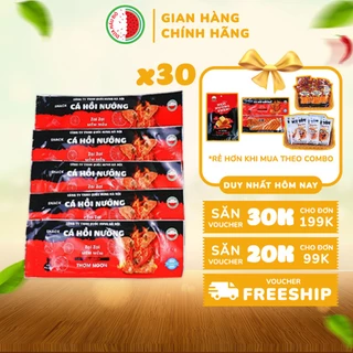 Combo 30 Gói Snack Cá Hồi Nướng Dai Mềm Thơm Ngon Ăn Vặt Cổng Trường Siêu Hot [TẶNG QUÀ]