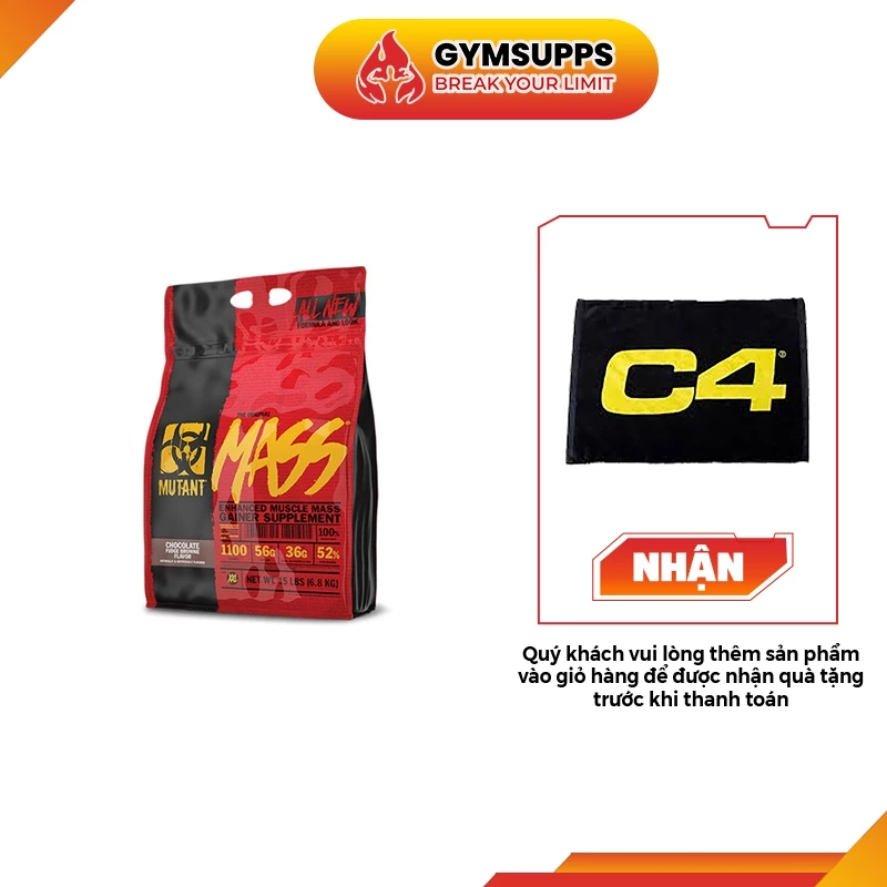 Sữa Tăng cân Nhanh Mutant Mass 15 Lbs (6.8 kg) - Authentic 100% Chính Hãng