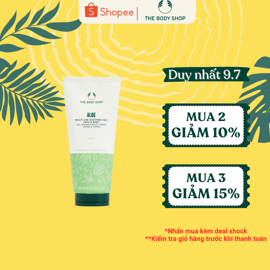 Gel Làm Dịu Đa Năng Aloe Multi-Use Soothing Face & Body Gel 200ML The Body Shop