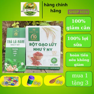 Combo bột gạo lứt trà lá nam như ý ny. kèm dây đo và cốc chia vạch thương hiệu Việt Nam sản xuất