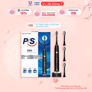 Bàn Chải Điện P/S S100 PRO - Công Nghệ Sóng Âm, Chải Sạch Mảng Bám Tới 10X