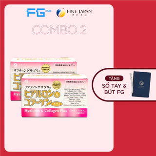 Combo 2 Collagen Nước Nhật Bản Bổ Sung Vitamin C Dưỡng Ẩm - Fine Japan Hyaluron Collagen Plus (2 Hộp x 10 Chai x 50ml)m