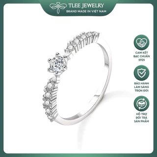 Nhẫn bạc nữ TLEE trụ đá mặt trăng nữ tính TleeJewelry A0357