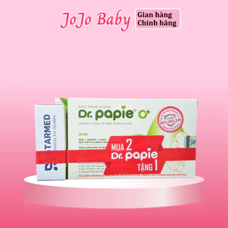 Combo 2 Hộp Gạc Rơ Lưỡi Dr Papie Hộp 30 gói Tặng Nước Muối Sinh Lý Pháp Hộp 10 Ống.