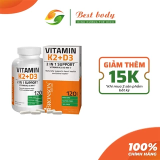 VITAMIN K2 + D3 120 VIÊN - Tăng Miễn Dịch, Hỗ Trợ Xương Khớp BRONSON