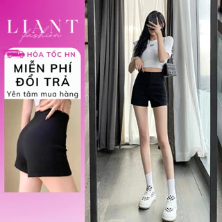 [LB12] Quần Short Nữ Ngắn Cạp Cao LIANT Quần Đùi Ôm Eo Lưng Cao Chất Umi Co Giãn 4 Chiều Hàn Quốc Màu Đen