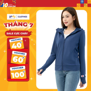 Áo chống nắng nữ đa năng YODY chất liệu cotton điều hòa, cản tia UV thoáng mát mềm mại ACN6008