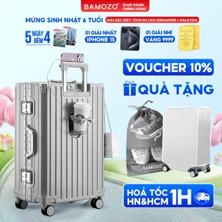 Vali Du Lịch Bamozo 9066 Size 28 Cao Cấp Bo 4 Góc Chống Va Đập Bảo Hành 5 Năm