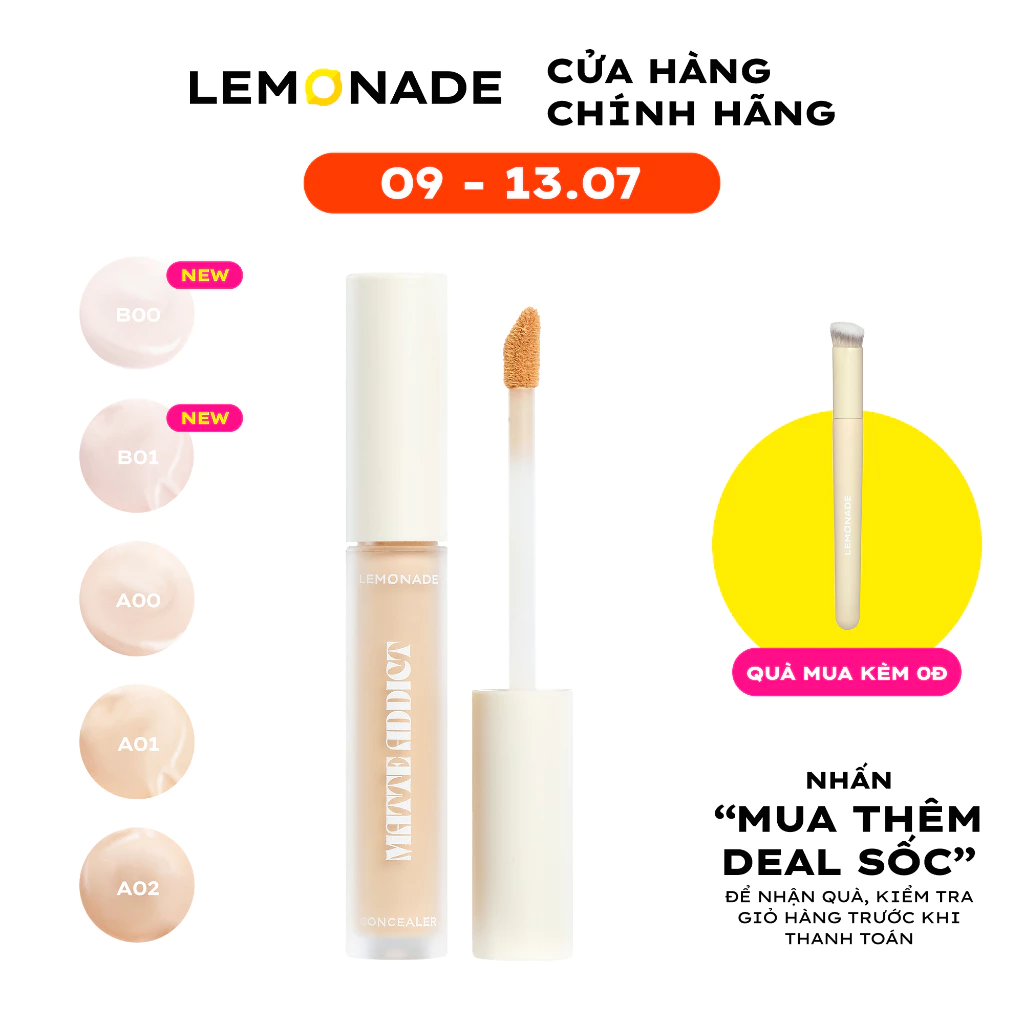 Kem che khuyết điểm kiềm dầu bền màu Lemonade Matte Addict Concealer 3g