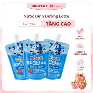 Lotte Tăng Cao - Nước Uống Dinh Dưỡng Bổ Sung Canxi Hỗ Trợ Tăng Chiều Cao Vượt Trội, Vitamin & Lợi Khuẩn - Thùng 30 Gói