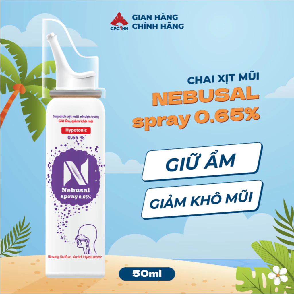 Xịt Mũi Phục Hồi Tổn Thương Niêm Mạc Giữ Ẩm Mũi Khô Nebusal Spray 0,65% chai 50ml