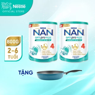 [LS][Tặng Chảo Elmich20cm]Bộ 2 lon Sữa bột Nestlé NAN OPTIPRO PLUS 4 800g/lon với 5HMO Hỗ trợ Đề Kháng Trí Não&Chiều Cao