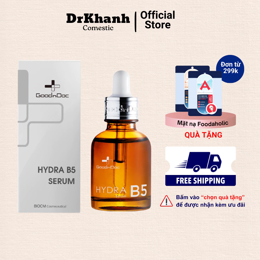 Serum Cấp Ẩm Phục Hồi Làm Sáng Da Hydra B5 GoodnDoc Mẫu Mới 30ml Chính Hãng