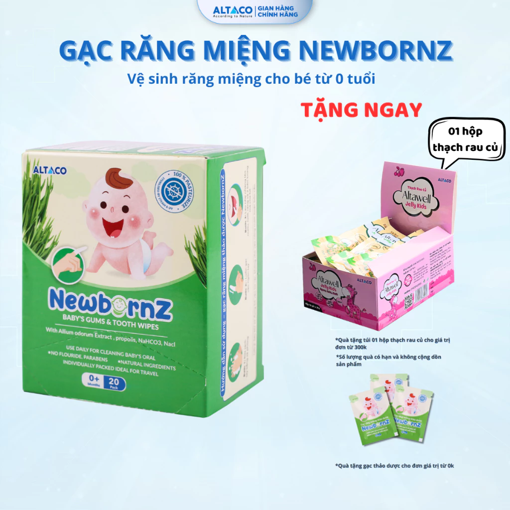 Gạc răng miệng, rơ lưỡi NewbornZ cho bé giúp làm sạch và bảo vệ răng miệng