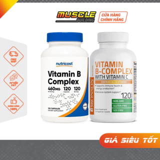 Nutricost Vitamin B Complex ,Bronson Vitamin B Complex With Vitamin C bổ sung vitamin giảm căng thẳng mệt mỏi hỗ trợ SK