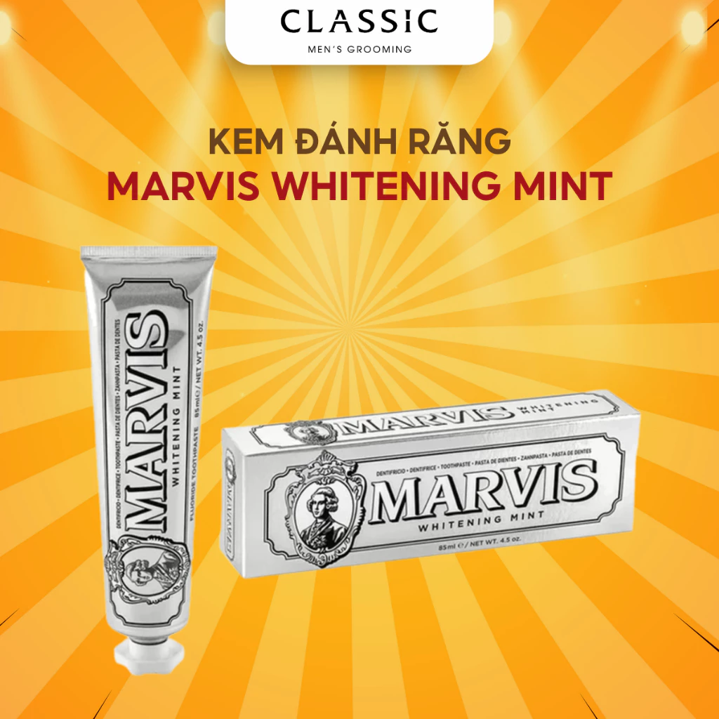 Kem Đánh Răng Marvis Whitening Mint 85ml - Làm Trắng Răng