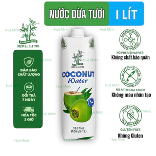 Nước Dừa tươi 1L Hiệu Ba Cây Tre 100% Nước dừa nguyên chất không chất bảo quản và hương liệu